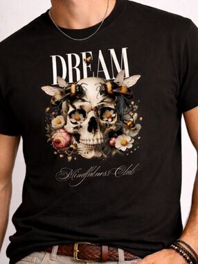 Dream Skull Graphic Tee - Black